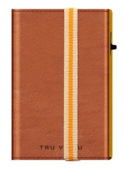 Kožená peněženka s RFID ochranou TRU VIRTU CLICK & SLIDE Strap Edge - Caramba brown Sahara/Gold.