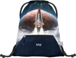 Školní sáček Baagl Space Shuttle s kapsou na zip.