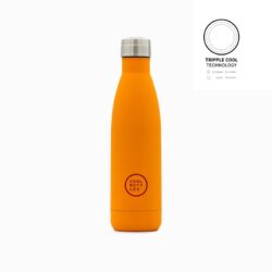 Unikátní nerezová třívrstvá termoláhev Cool Bottles Vivid Orange se sametově hebkým povrchem.