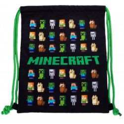 Sáček na cvičky nebo přezůvky v černé barvě v oblíbeném motivu Minecraft