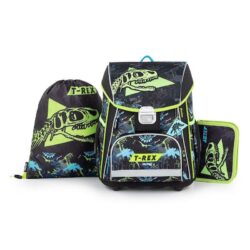 Školní aktovka v setu pro prvňáčky Oxybag PREMIUM T-rex- 3 díly.Set obsahuje školní aktovku PREMIUM LIGHT