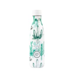 Unikátní nerezová třívrstvá termoláhev Cool Bottles z kolekce XClusive! Watercolor Cactus - Lara Costafreda.