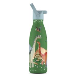 Unikátní dětská nerezová třívrstvá termoláhev Cool Bottles Kids Jurassic Era s brčkem a praktickým držátkem.