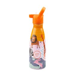 Unikátní dětská nerezová třívrstvá termoláhev Cool Bottles Kids Savannah Kingdom s brčkem a praktickým držátkem.