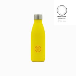 Unikátní nerezová třívrstvá termoláhev Cool Bottles Vivid Yellow se sametově hebkým povrchem.