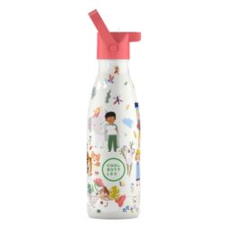 Unikátní dětská nerezová třívrstvá termoláhev Cool Bottles Kids Curious Explorers s brčkem a praktickým držátkem.