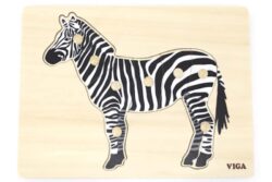 Dřevěná montessori vkládačka - zebra Viga.