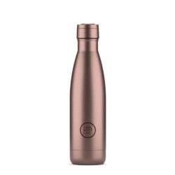 Unikátní nerezová třívrstvá termoláhev Cool Bottles Metallic Rose s víčkem stejné barvy.