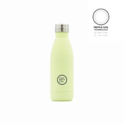 Unikátní nerezová třívrstvá termoláhev Cool Bottles Pastel Green se sametově hebkým povrchem.