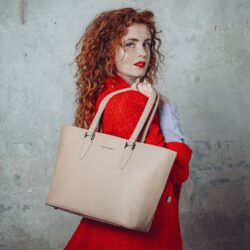 Elegantní shopper kabelka z kůže saffiano